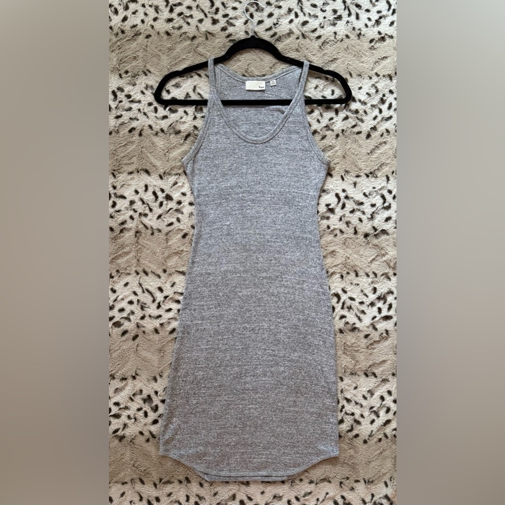 Aritzia Wilfred Free Light Heather Gray Exposed Back Yasmin Midi Dress - Picture 11 of 11